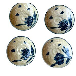 Olive Bowls Pomegranate Motif Set of 4 Ceramic Glazed Tapas Serving